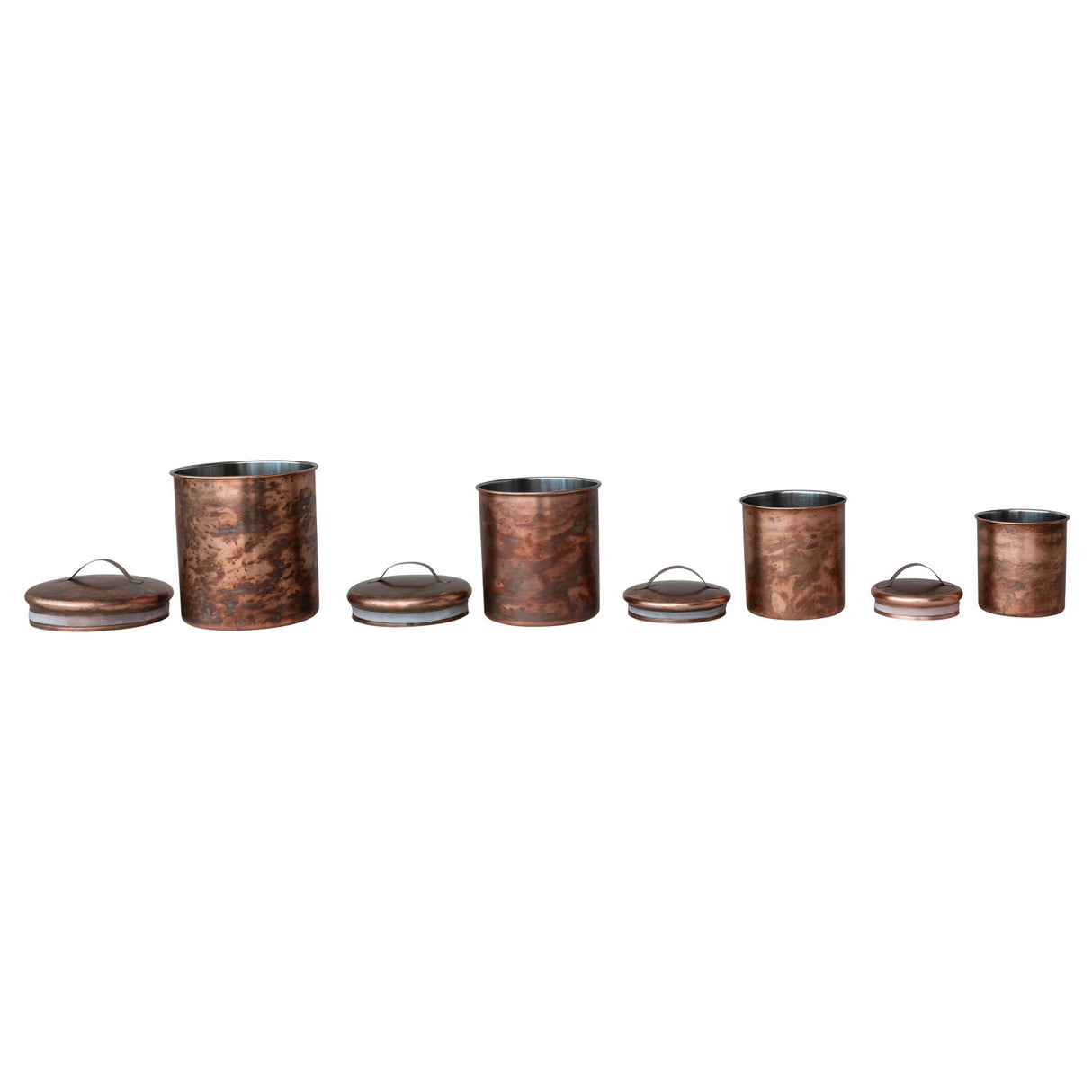 Oxidized Copper Finish Stainless Steel Canisters | 4 Sizes