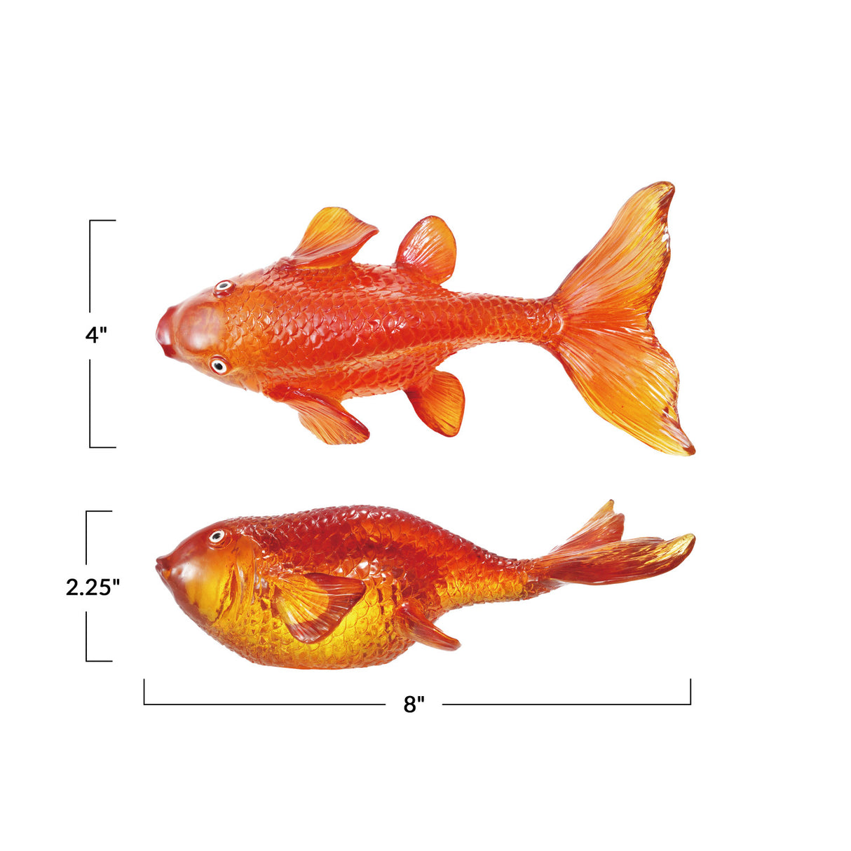 Transparent Resin Goldfish Figurine