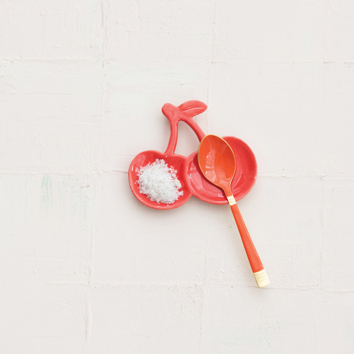 Cherry Shaped Red Ceramic Dish