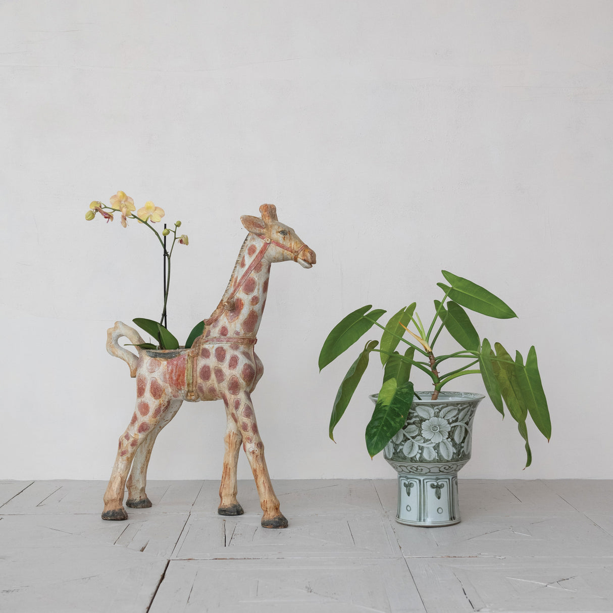 Vintage-Inspired Carousel Giraffe Planter