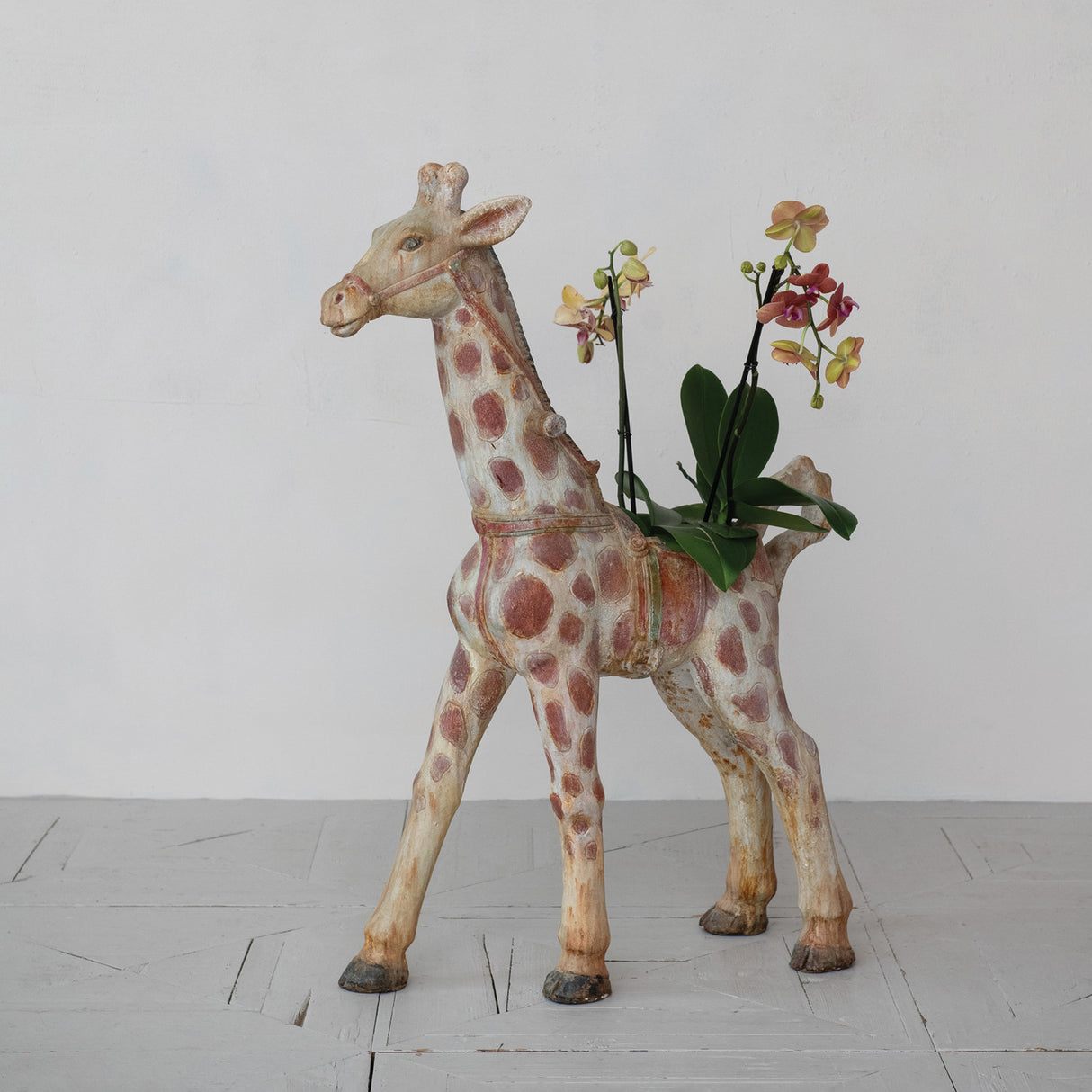 Vintage-Inspired Carousel Giraffe Planter