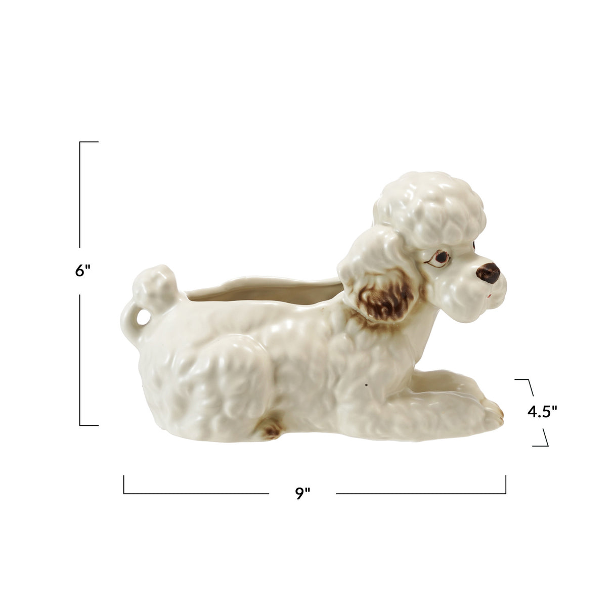 Vintage-Inspired Ceramic Poodle Planter