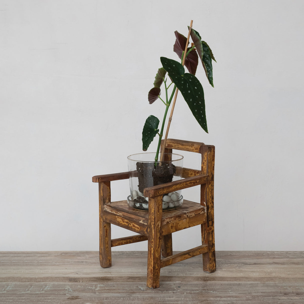 Distressed Reclaimed Wood Mini Decorative Chair