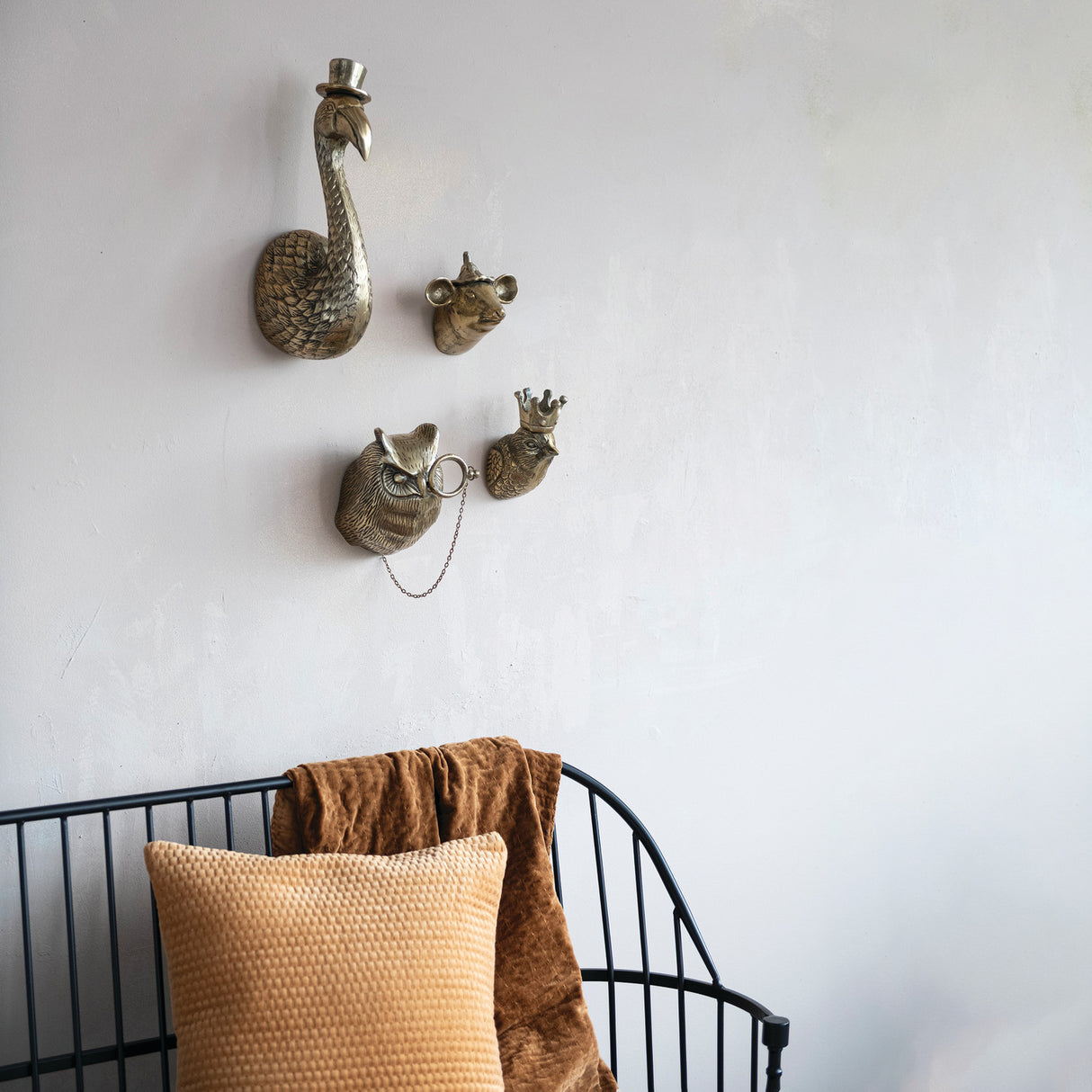 Gold Flamingo Aluminum Head with Top Hat Wall Mount