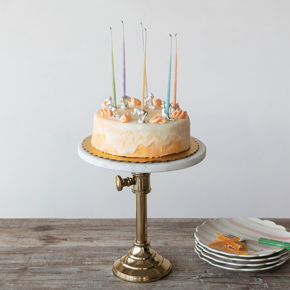 Adjustable Marble Top Pedestal Stand