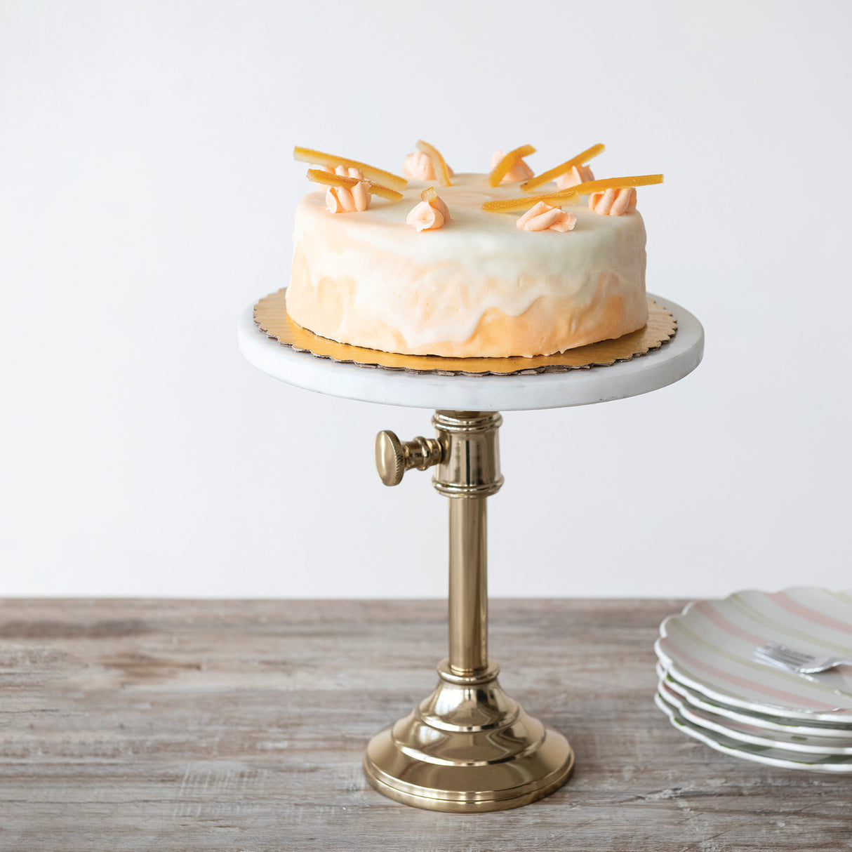 Adjustable Marble Top Pedestal Stand