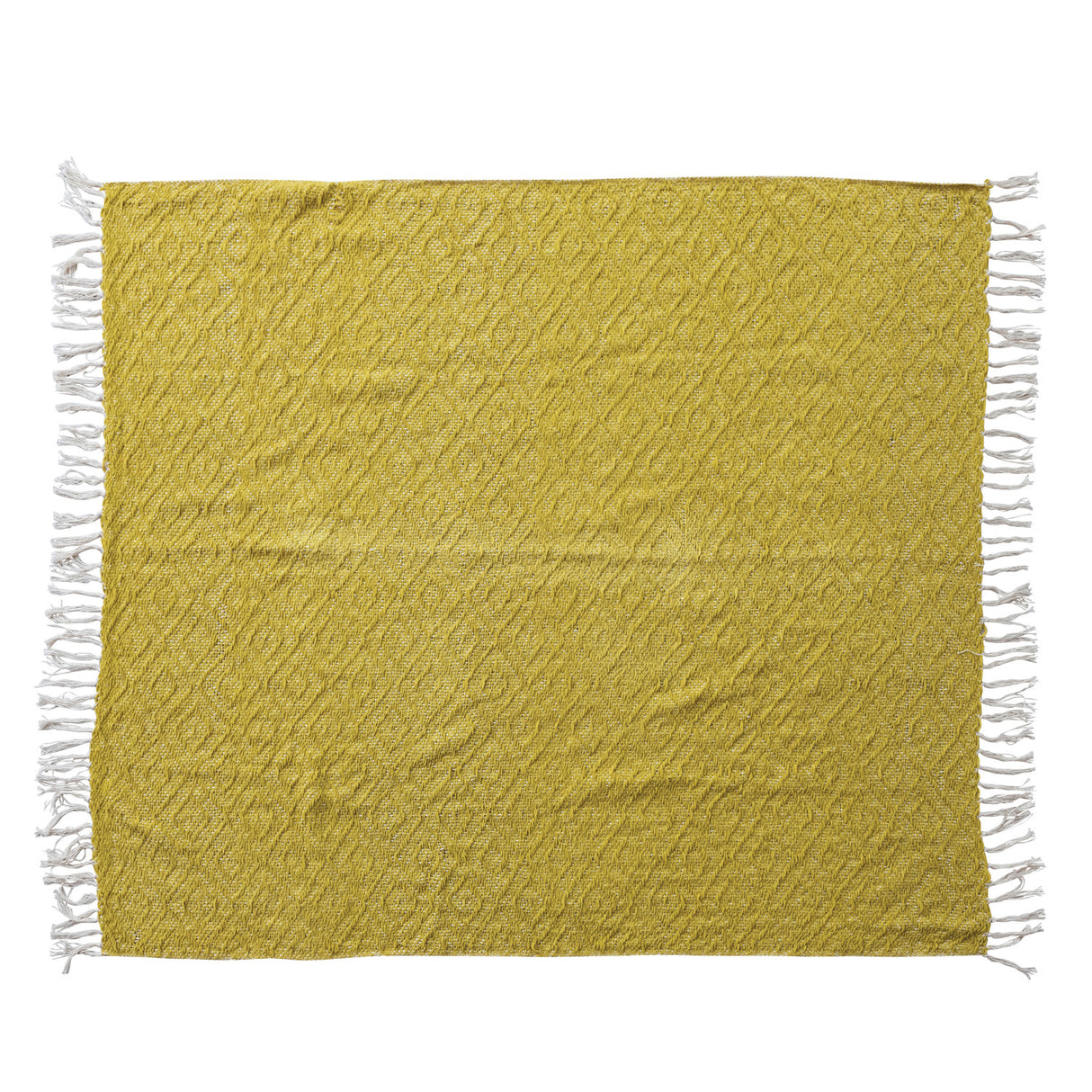 Chartreuse Diamond Chenille Throw Blanket