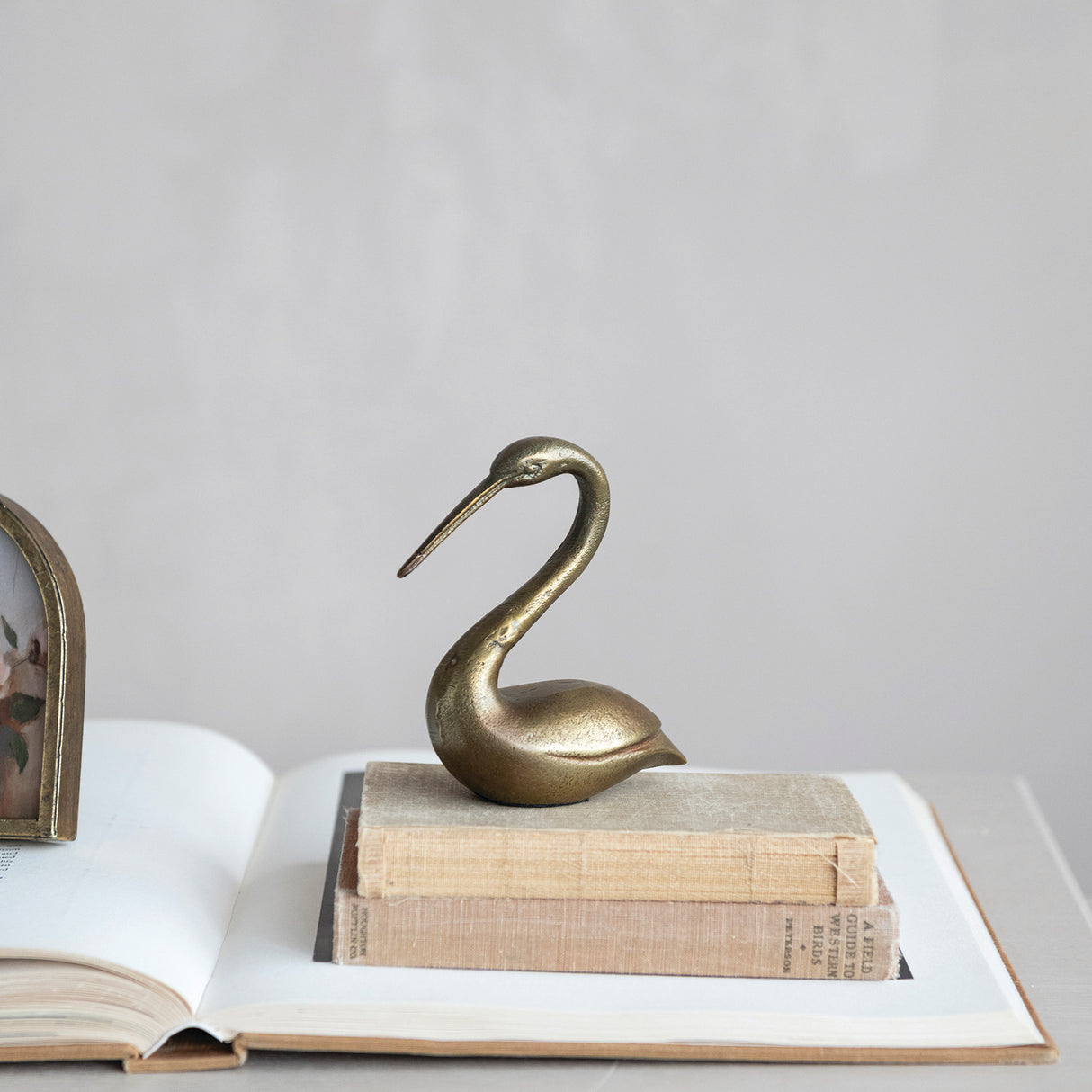 Antique Brass Aluminum Bird Figurine