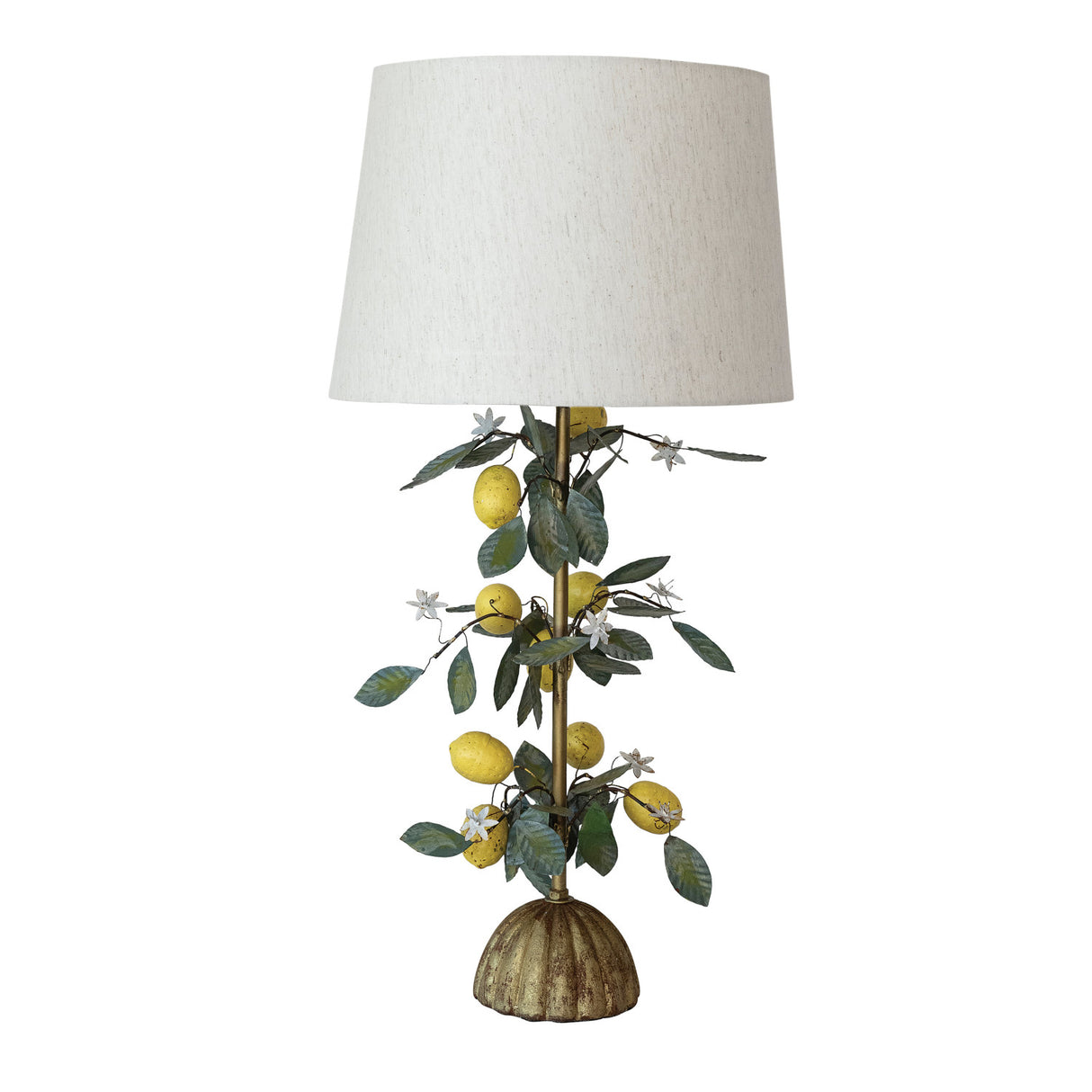 Vintage Inspired Metal Lemon Toleware Table Lamp