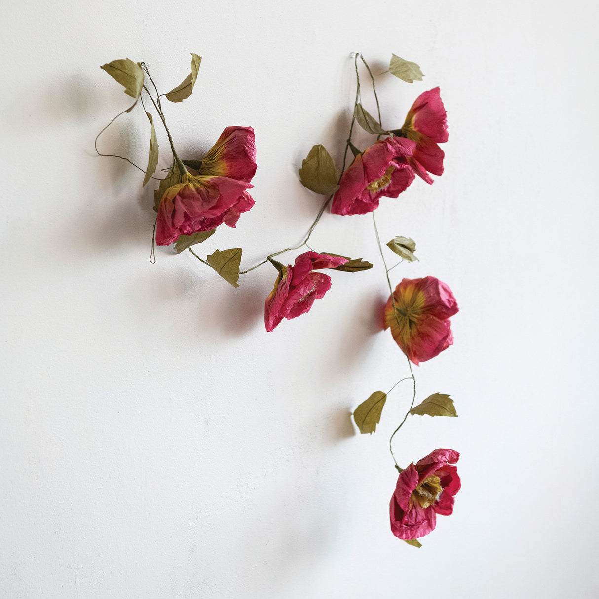 Green & Burgundy Paper Flower Garland
