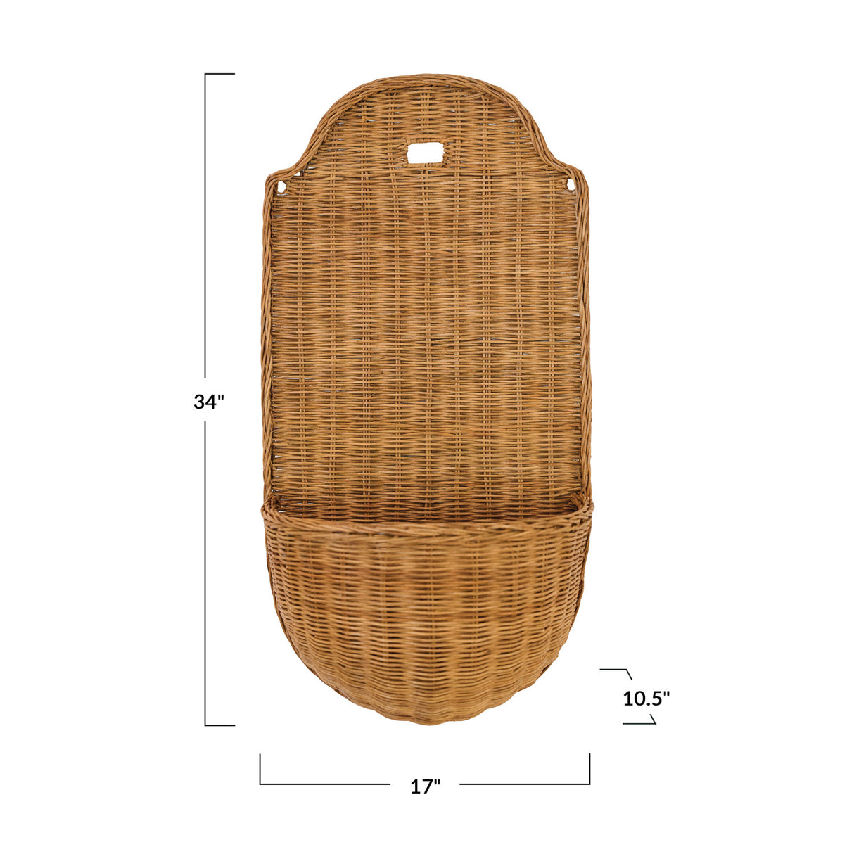 Hand-Woven Rattan Wall Basket