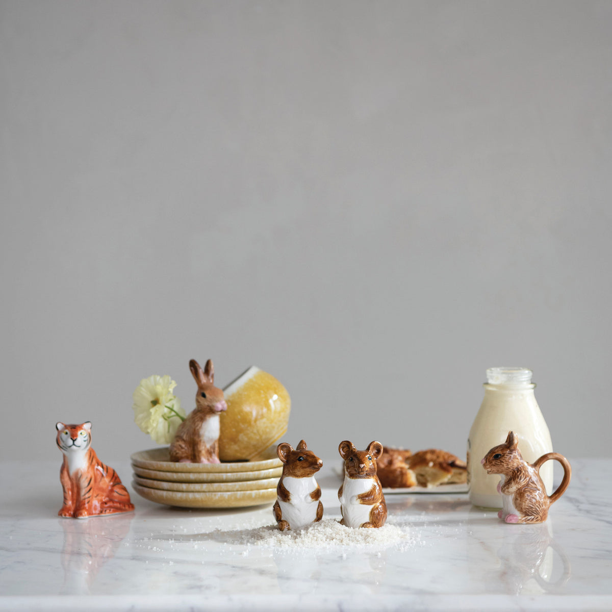 Hand-Painted Ceramic Mouse Creamer