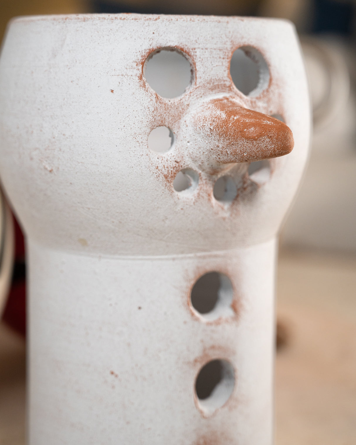 White Clay Snowman Luminary