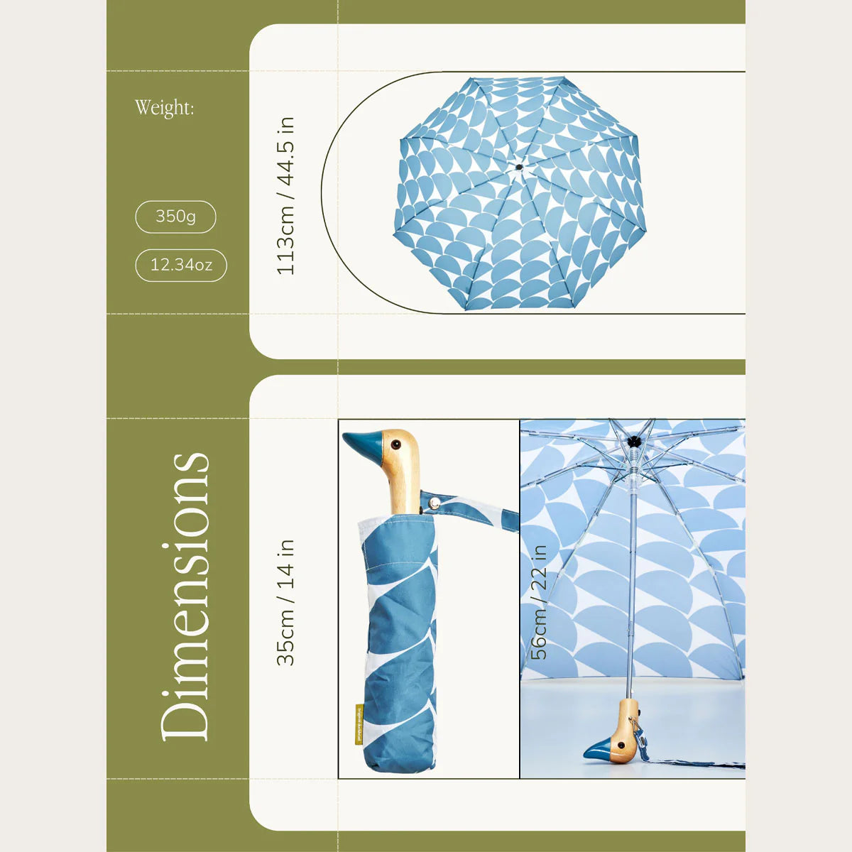 Original Duckhead Patterned Sustainable Compact Umbrella