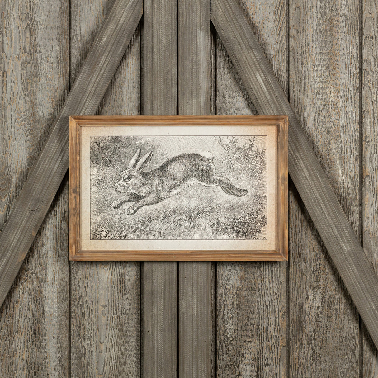 Hopping Down the Bunny Trail Lithograph Wood Sign