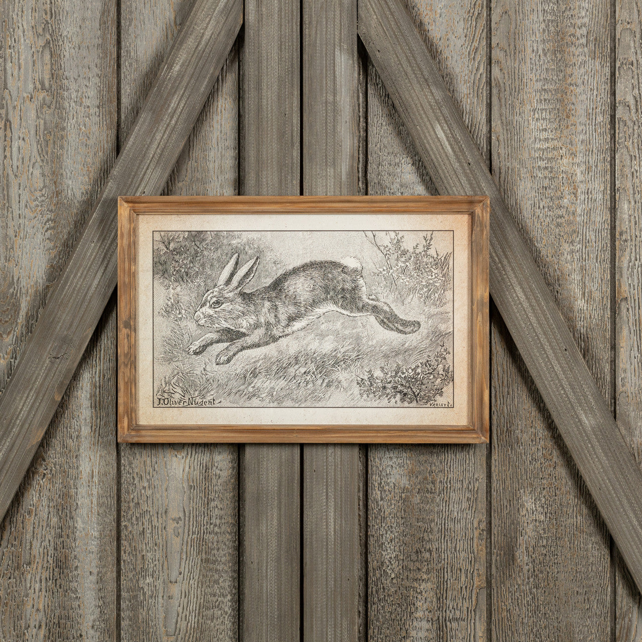 Hopping Down the Bunny Trail Lithograph Wood Sign