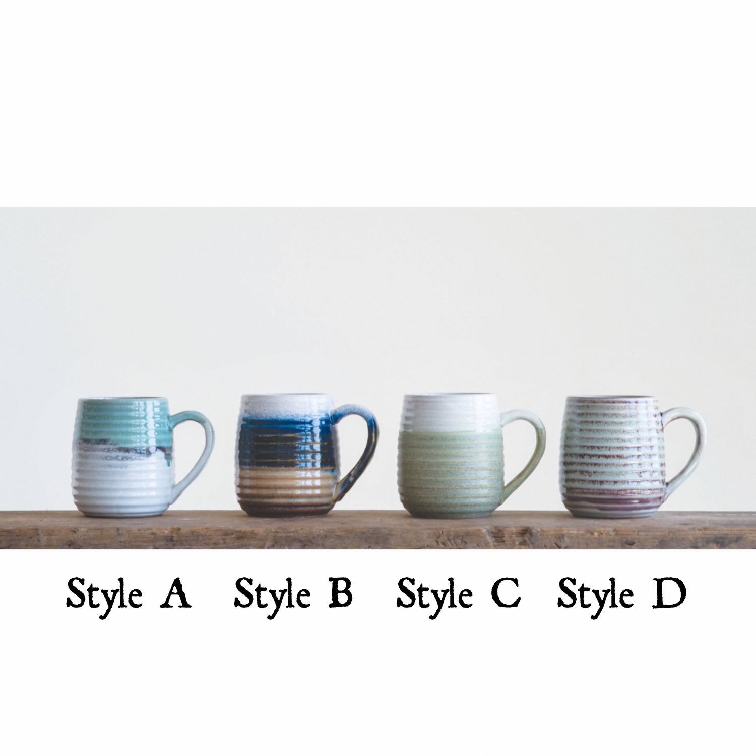 Reactive Glaze Ceramic Mugs | 4 Styles