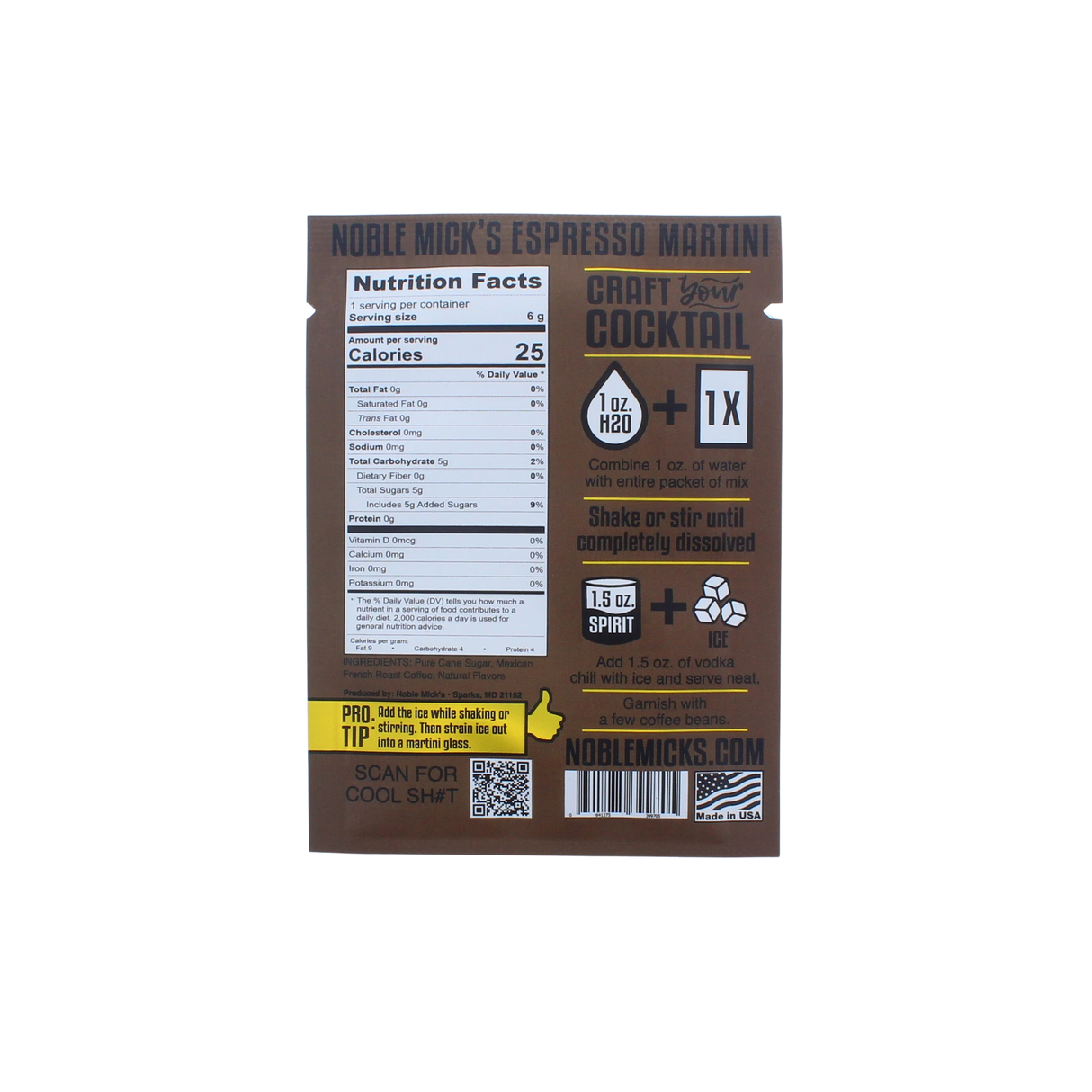 Espresso Martini Single-Serve Craft Cocktail Mix | Noble Mick's