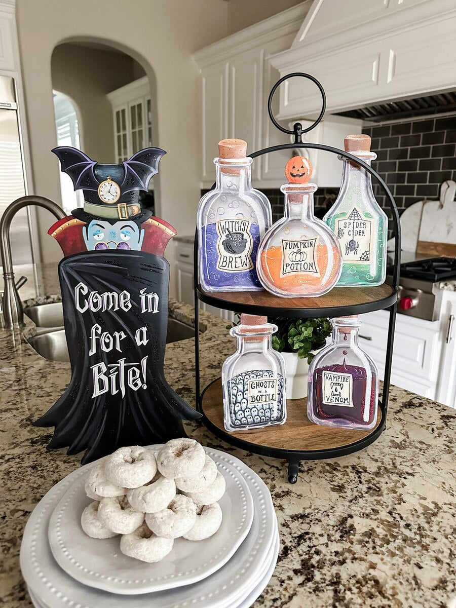 Halloween Potion Bottle Metal Stake Sign