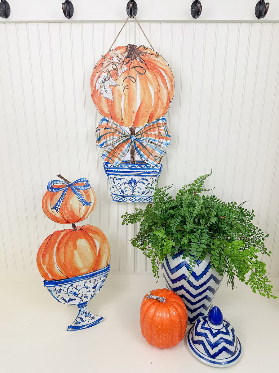 Blue Pumpkin PVC Door Hanger
