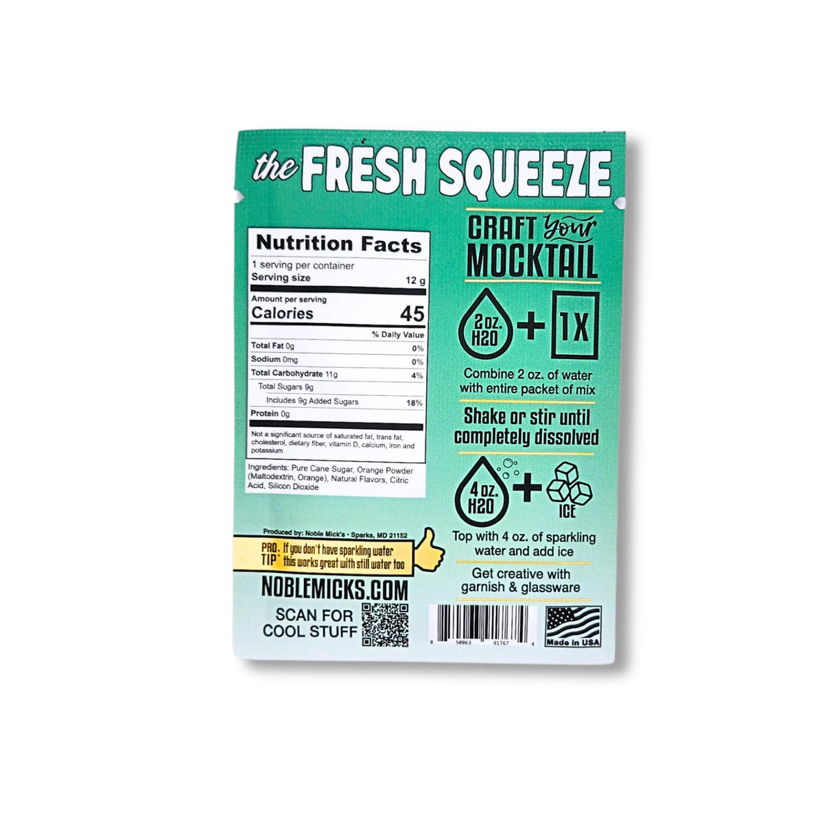 Fresh Squeeze Single-Serve Craft Mocktail Mix | Noble Mick's