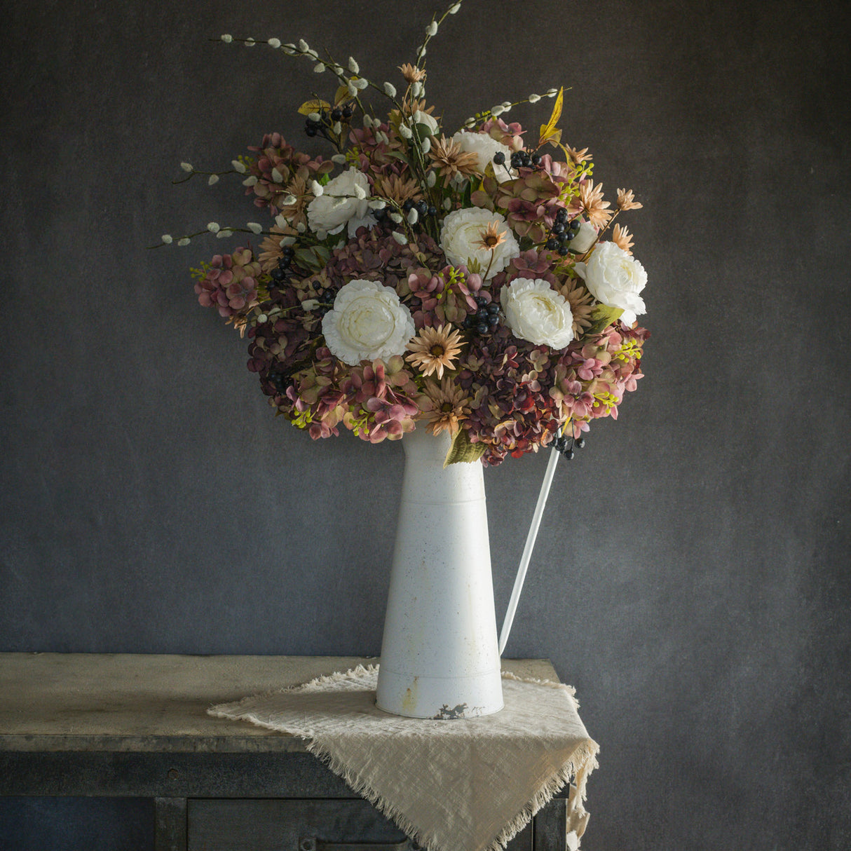 Beige & Purple Hydrangea Spray