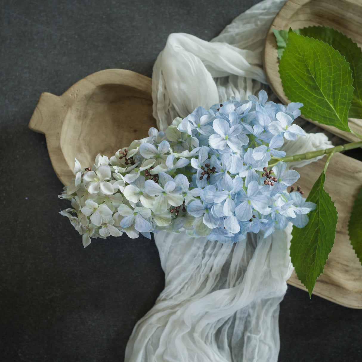 Light Blue Cone Hydrangea Stem