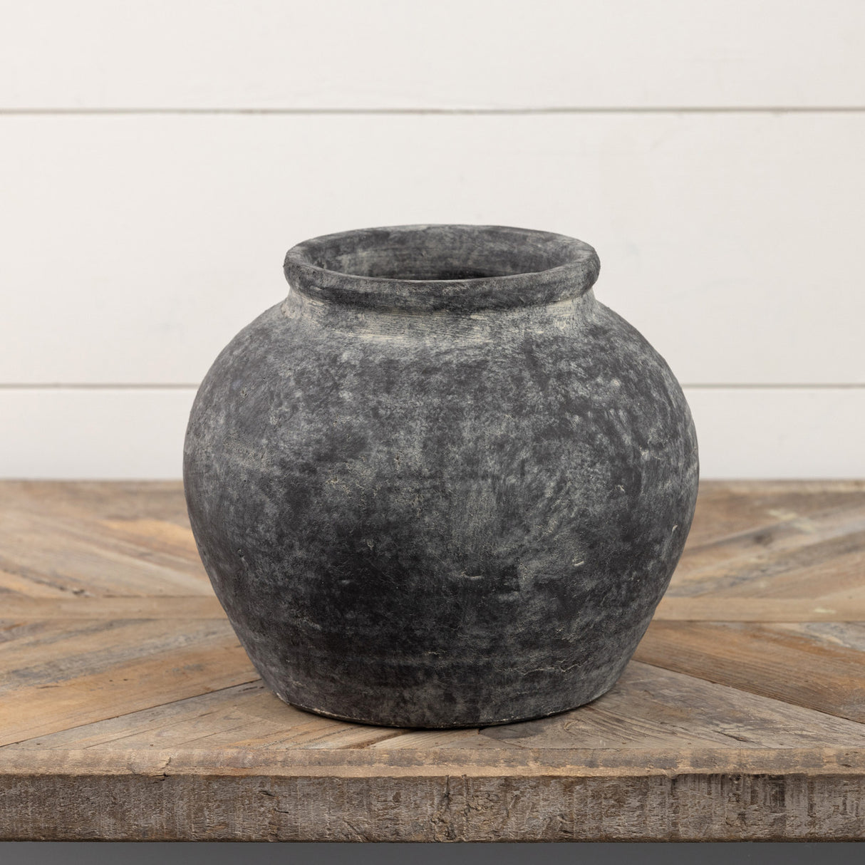 Distressed Charcoal Terracotta Clay Vase
