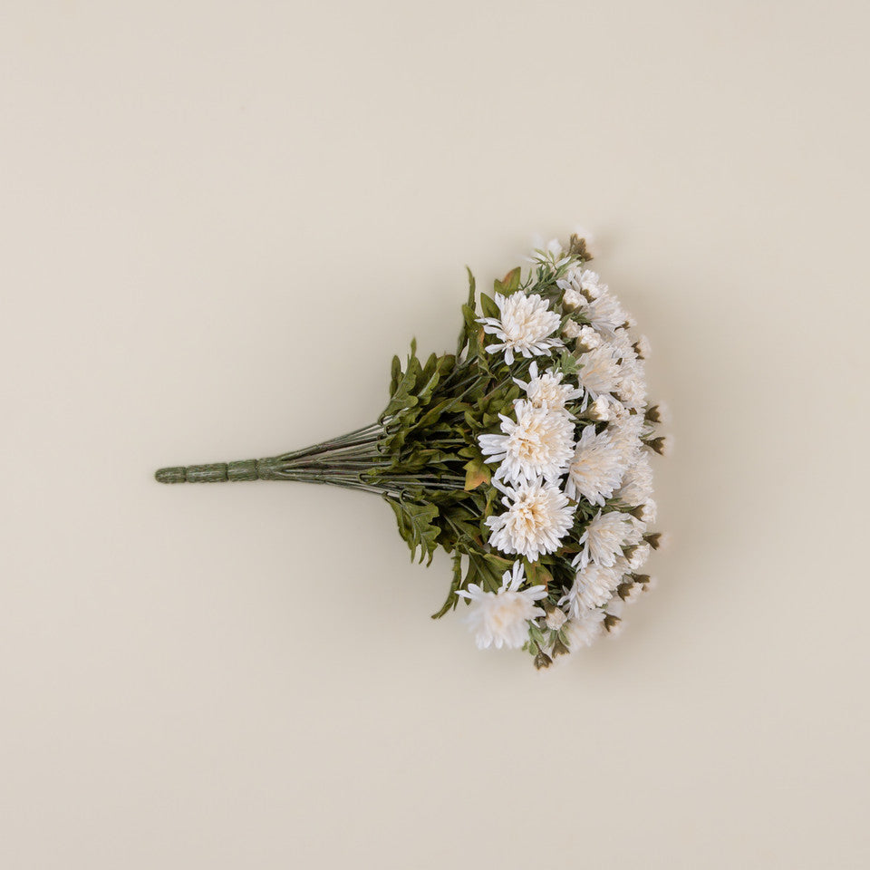 Faux Cream Mum Bush
