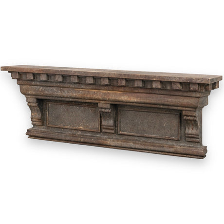 rustic distressed black metal mantle by ragon house