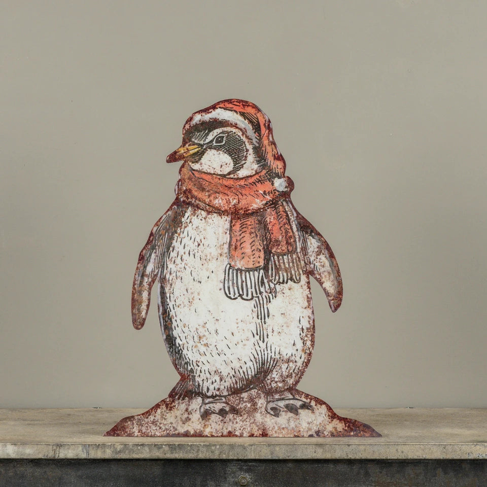 Metal Penguin with Scarf Stand-Up Dummy Board