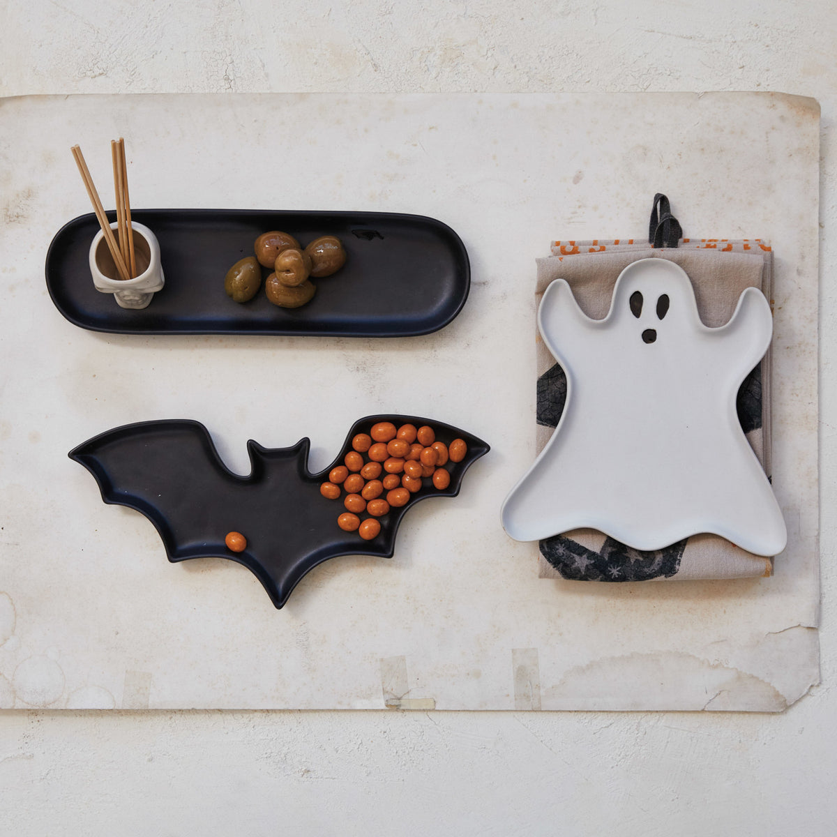 ghost shaped plate in kitchen