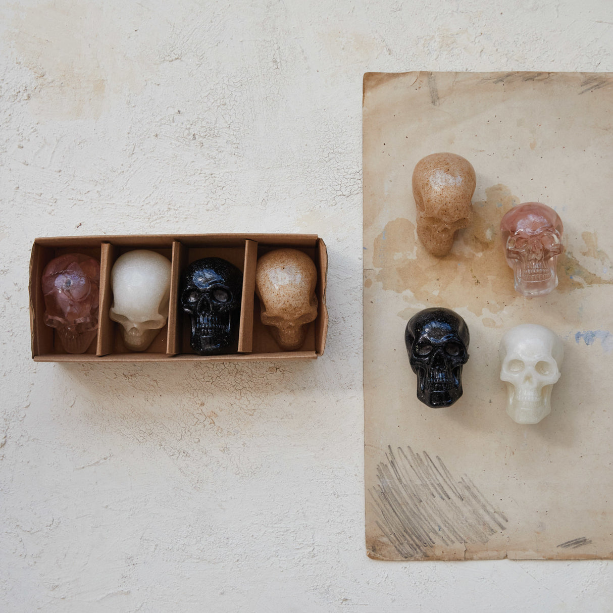 Resin Gemstone Skulls