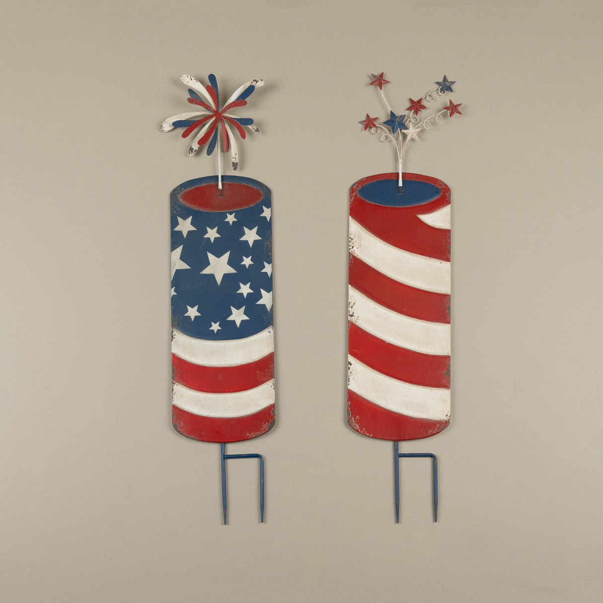 Patriotic Firework Garden Stake