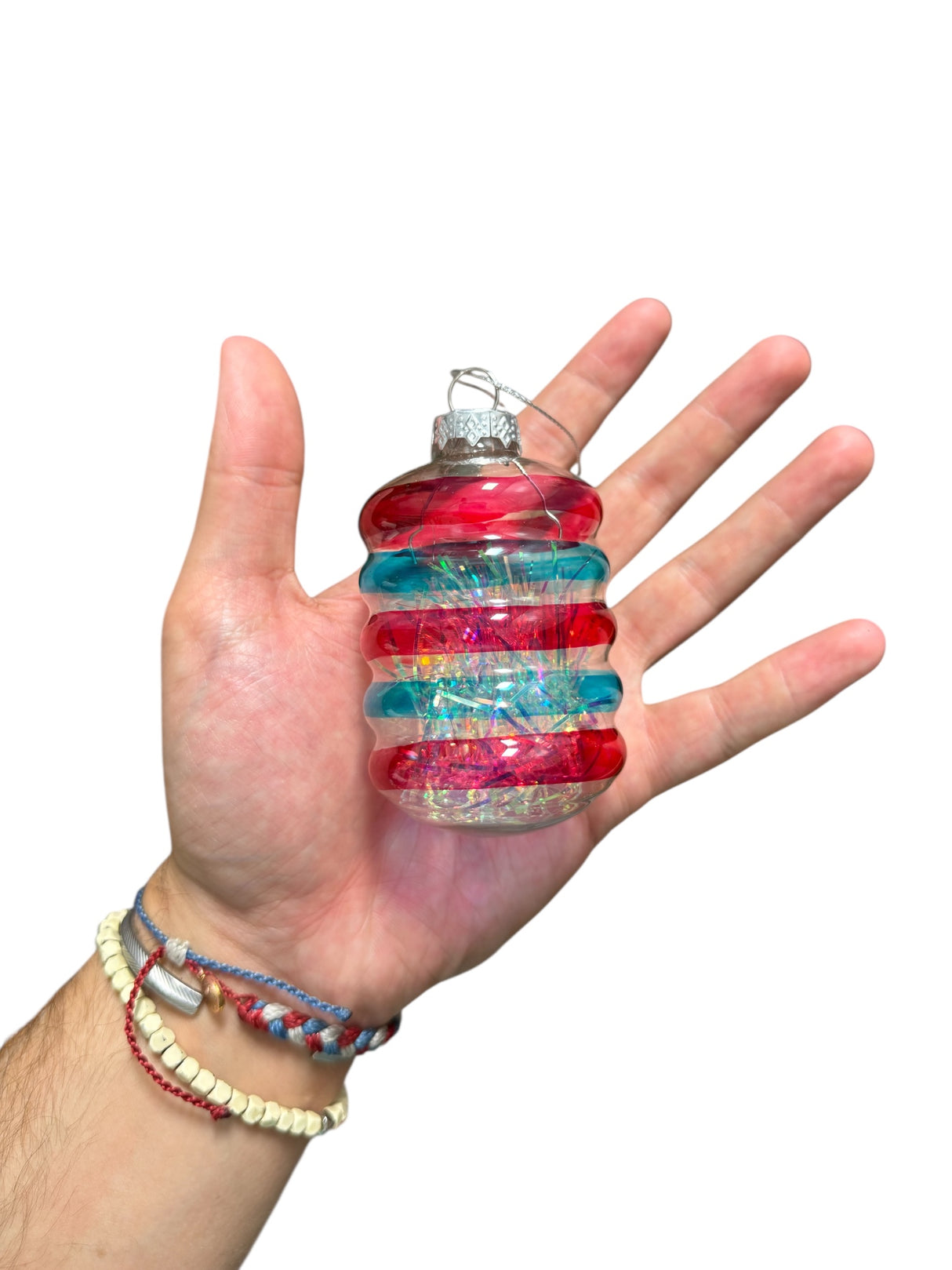 Striped Glass Drop Ornament | 2 Styles