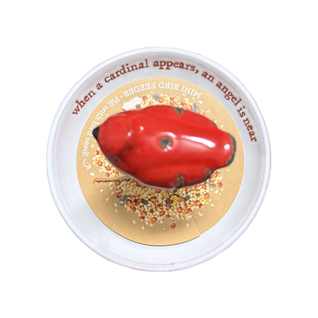 Glazed Terracotta Mini Bird Feeders | Angel, Cardinal, Bluebird