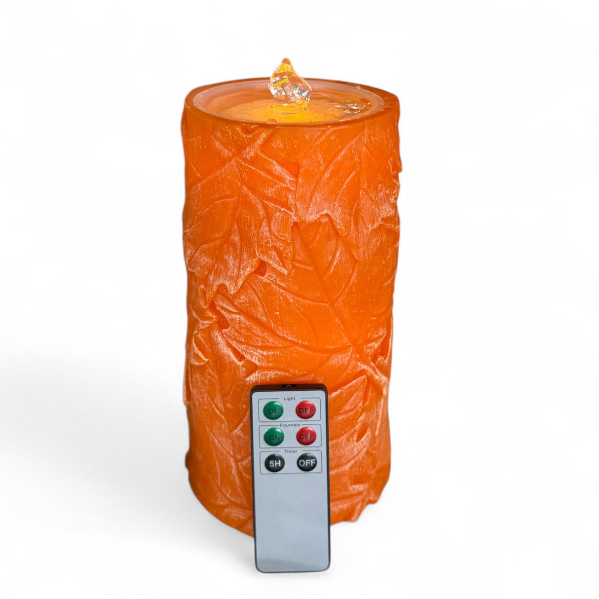 Maple leaf orange water fountain candle