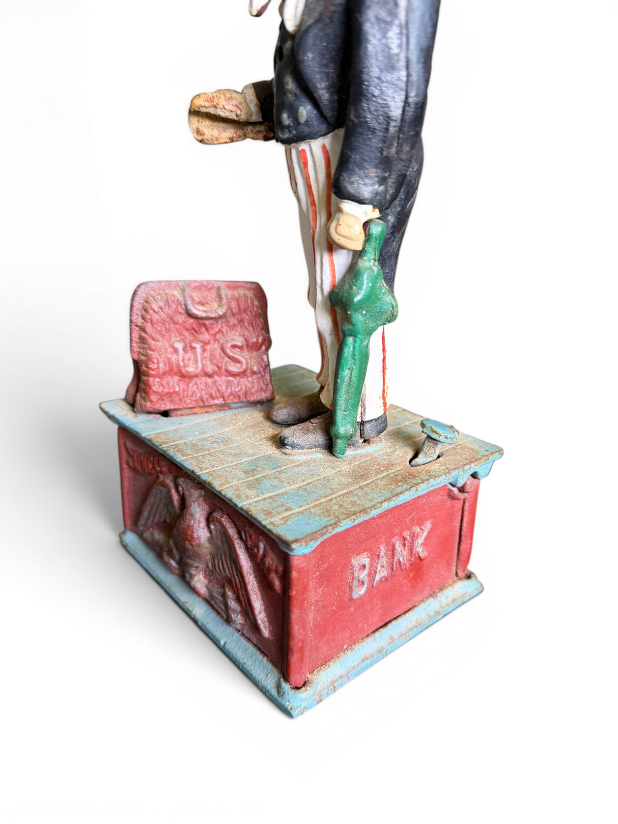 Vintage Uncle Sam Cast Iron Mechanical Coin Bank