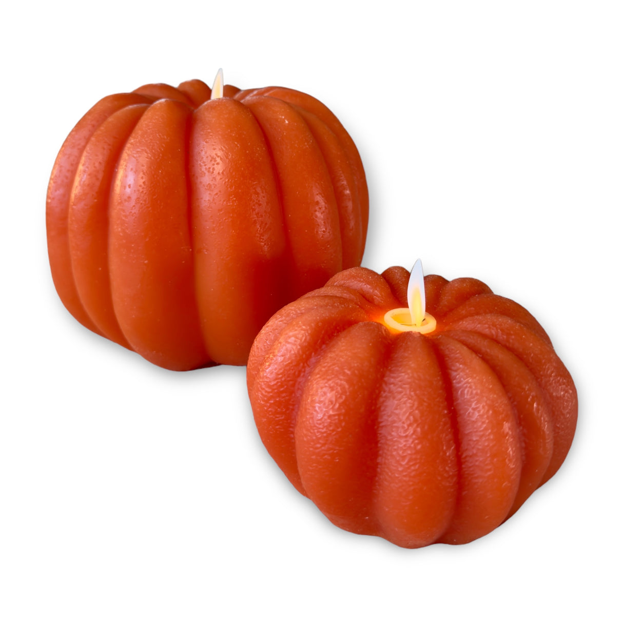 Orange Pumpkin Flickering LED Flameless Wax Candles