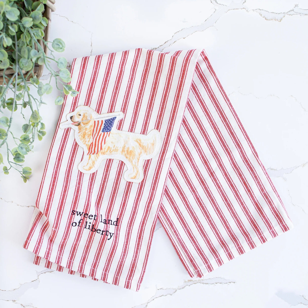 Americana Patch Cotton Hand Towel
