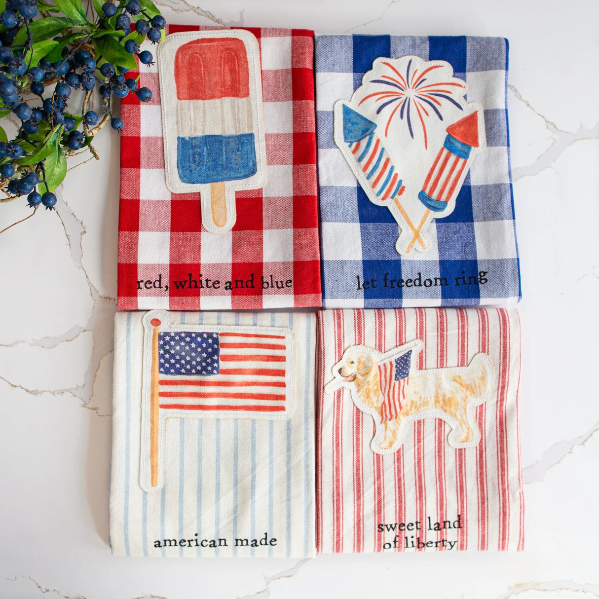 Americana Patch Cotton Hand Towel
