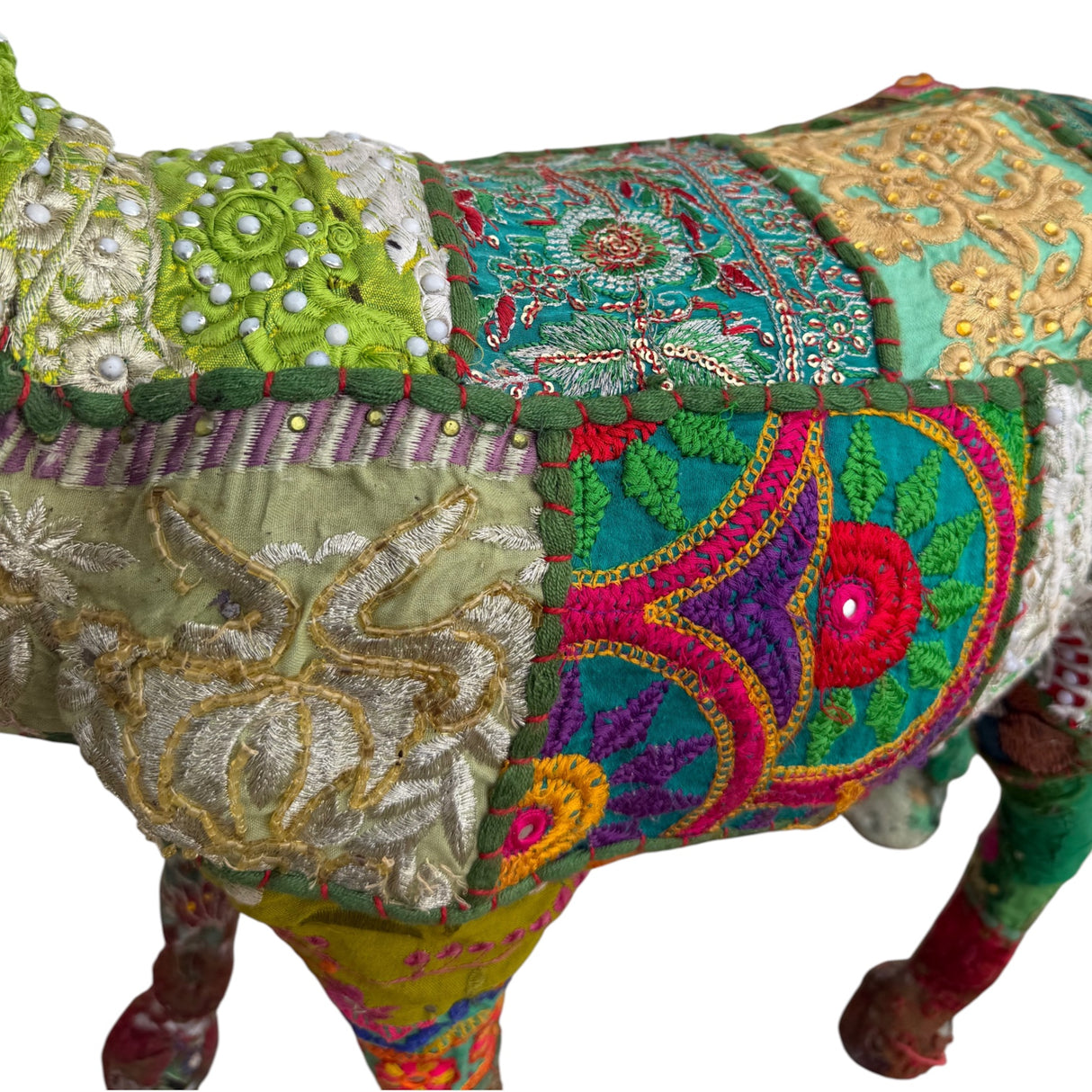 Kantha Patchwork Reindeer Figurine