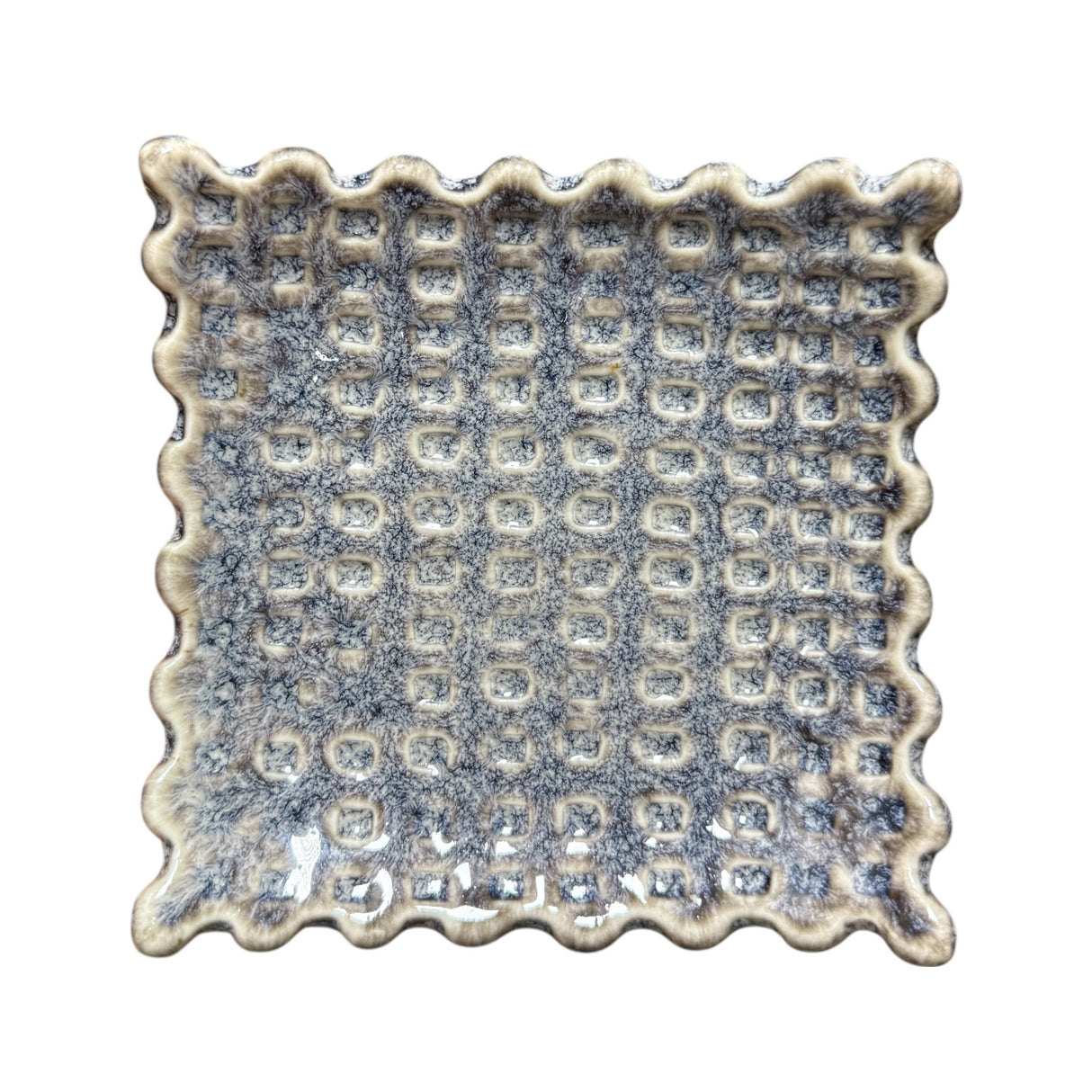 Reactive Glaze Ceramic Debossed Soap Dish