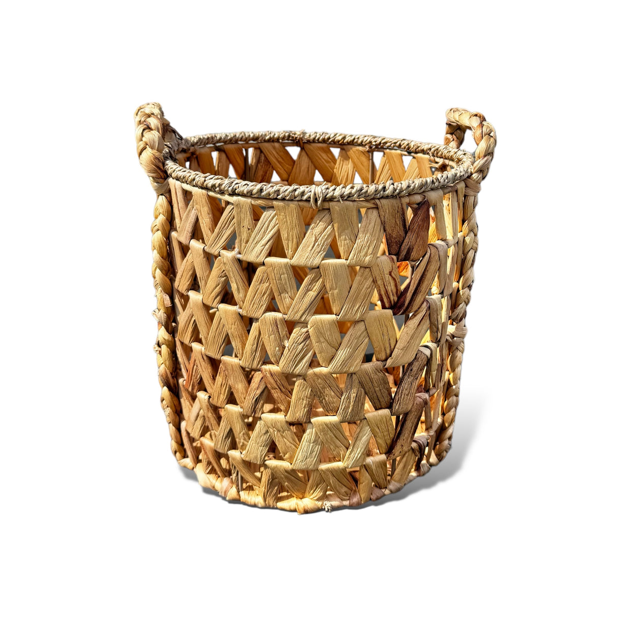 Woven Rattan Basket with Handles