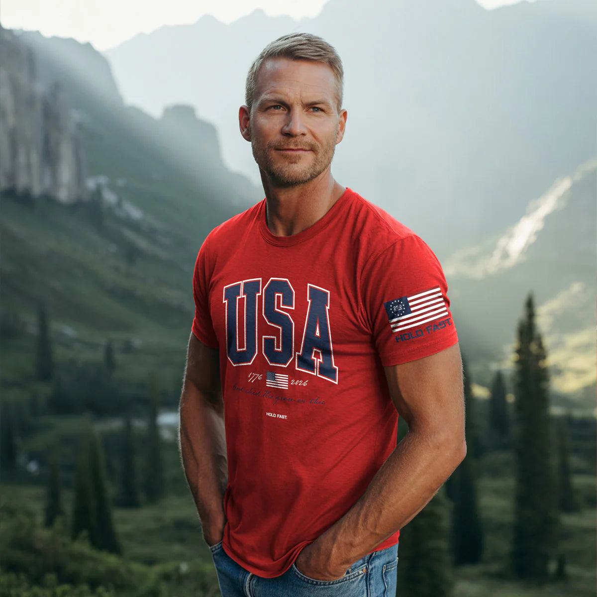 USA Strong Patriotic Men's T-Shirt