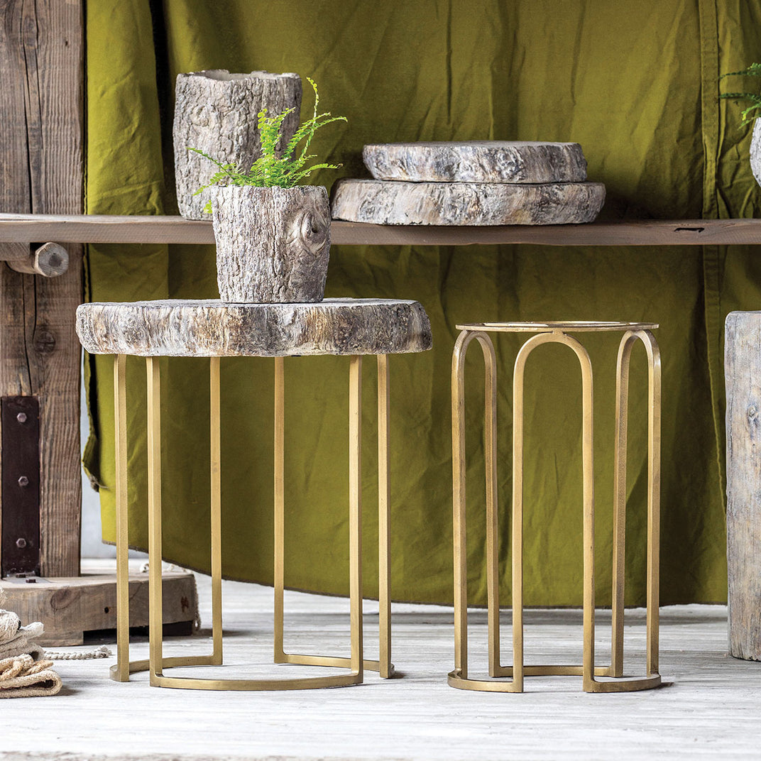 Faux Bois Wood Concrete Tabletop Round Slab