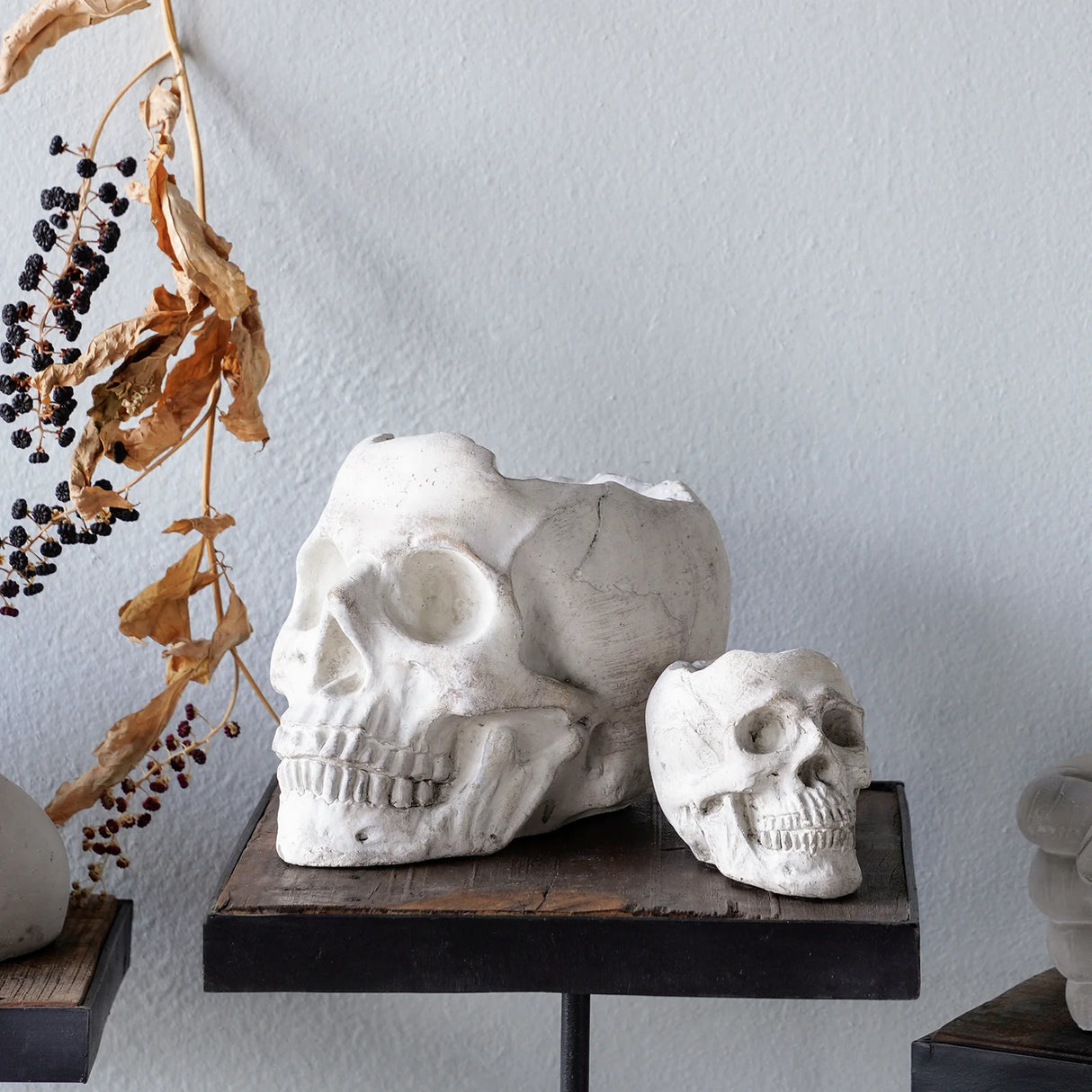 Concrete Momento Mori Mini Skull Planter