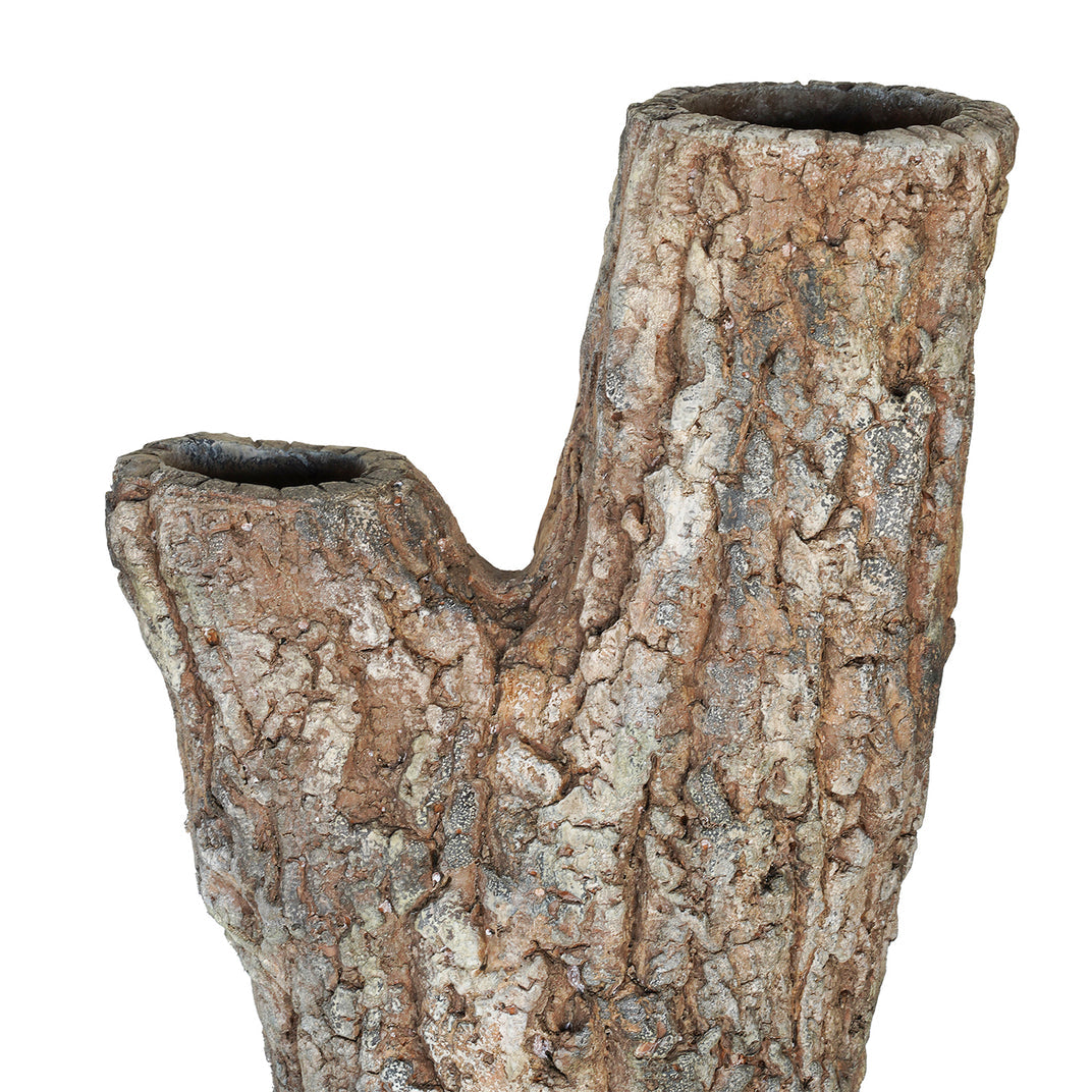 Faux Bois Wood Concrete Vase