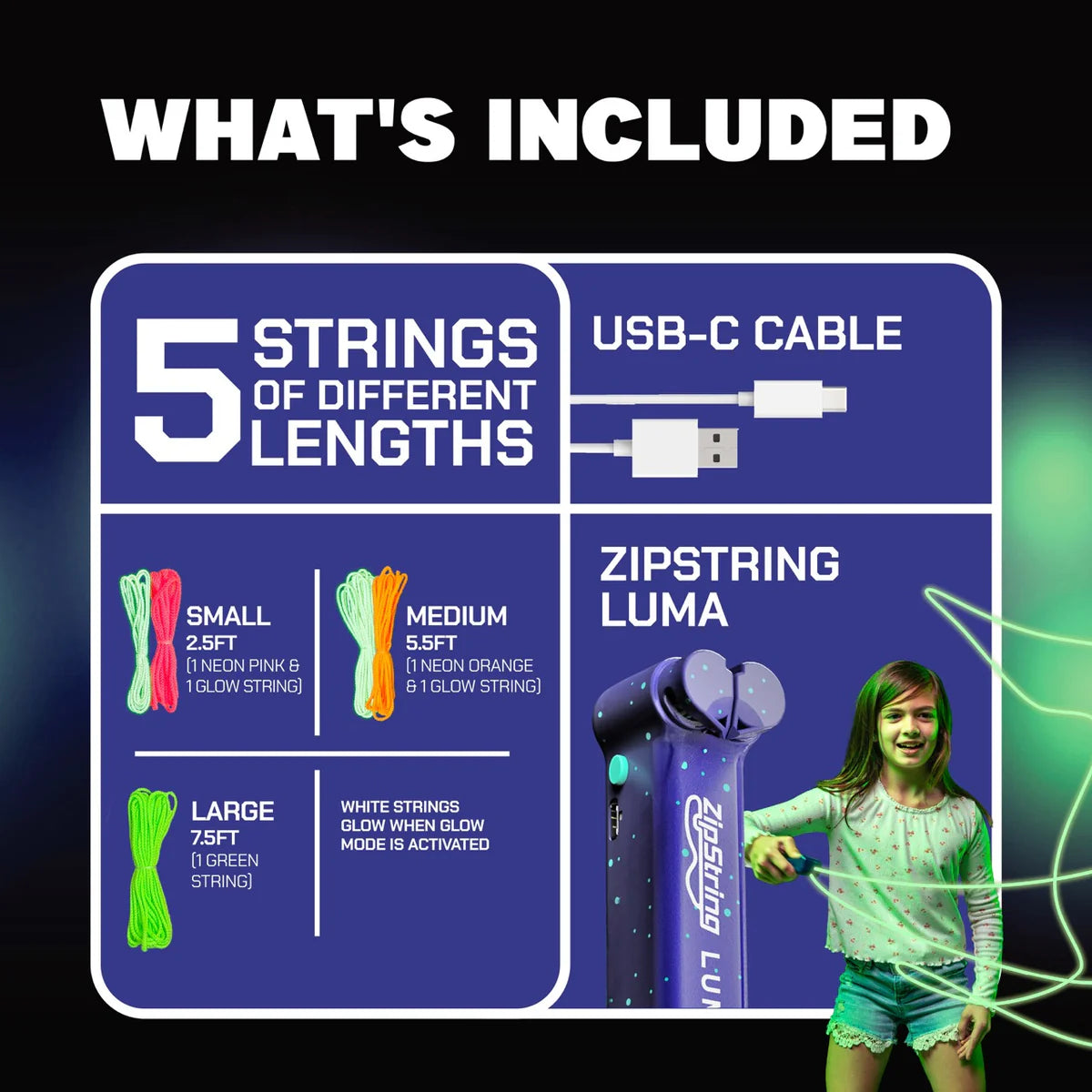 ZipString Luma Glow String Toy