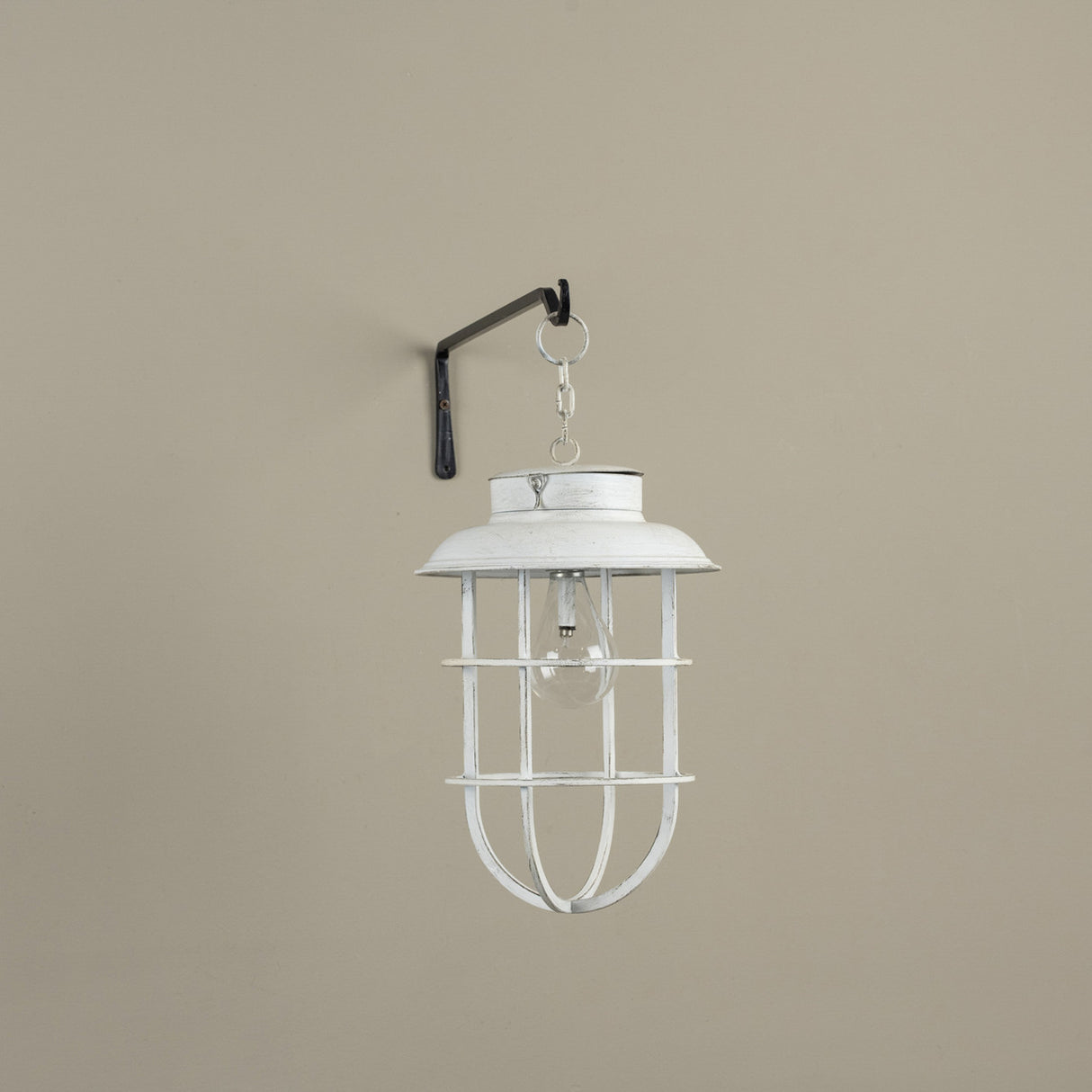Aged White Hanging Decorative Lantern